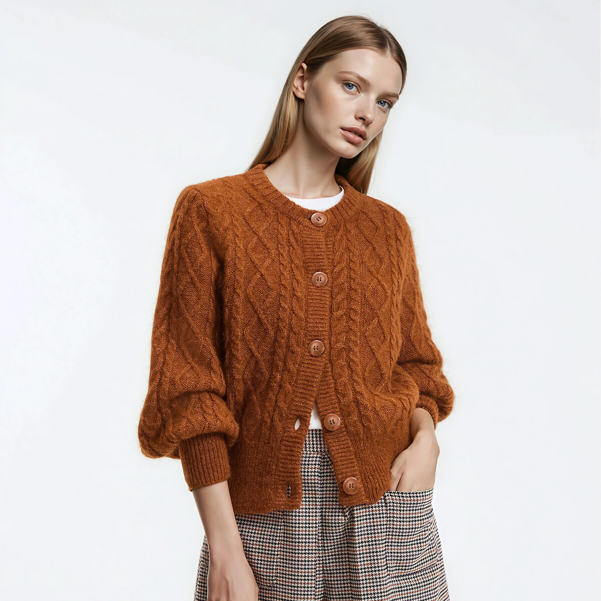 La Redoute Collections Κοντή ζακέτα με σύμμικτο αλπακά και μαλλί