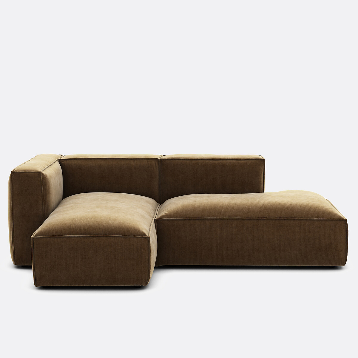 La Redoute Interieurs Γωνιακός αριστερός καναπές με βελούδινη ταπετσαρία Μ200xΠ288xΥ142cm