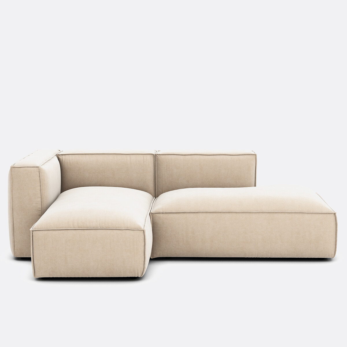 La Redoute Interieurs Γωνιακός αριστερός καναπές με βελούδινη ταπετσαρία Μ200xΠ288xΥ142cm