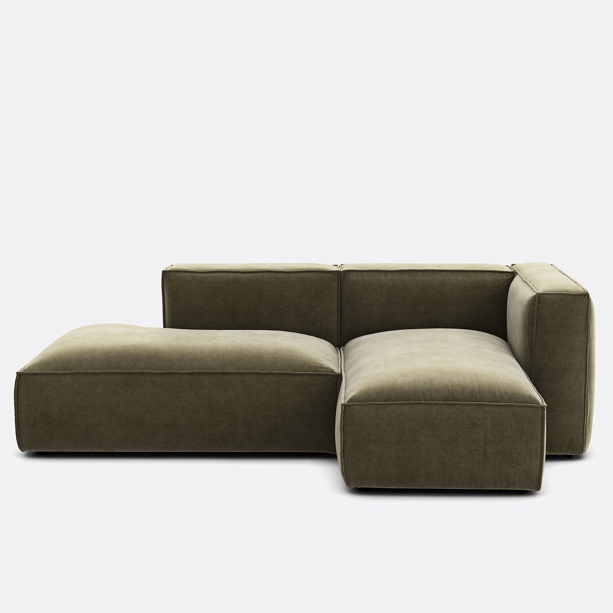 Γωνιακός δεξιός καναπές με βελούδινη ταπετσαρία, Vintage Seven