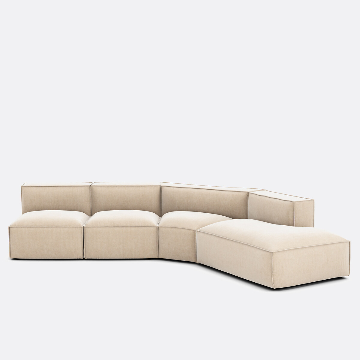 Καναπές 4 κομματιών δεξιάς γωνίας από βελούδο κοτλέ vintage Μ369xΠ419xΥ284cm