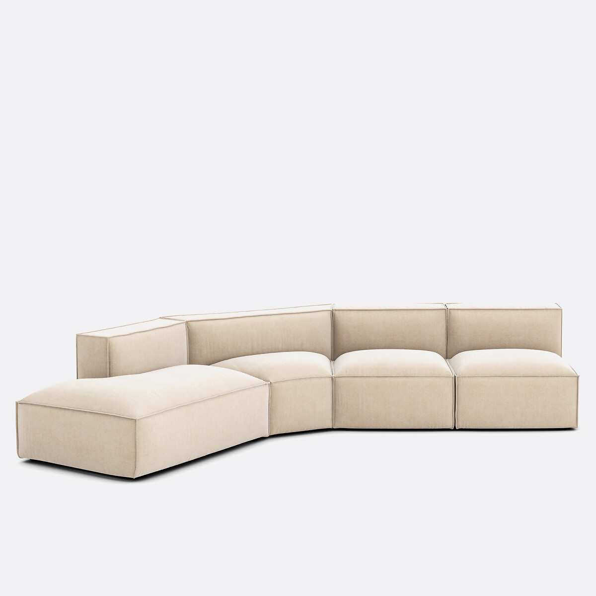 Καναπές 4 κομματιών αριστερής γωνίας από βελούδο κοτλέ vintage Μ369xΠ419xΥ284cm