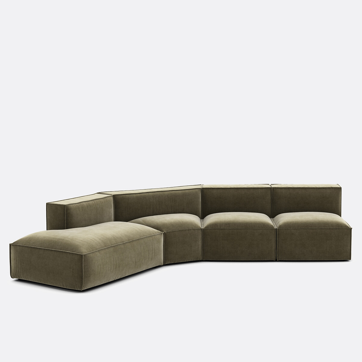 Καναπές 4 κομματιών αριστερής γωνίας από βελούδο κοτλέ vintage Μ369xΠ419xΥ284cm