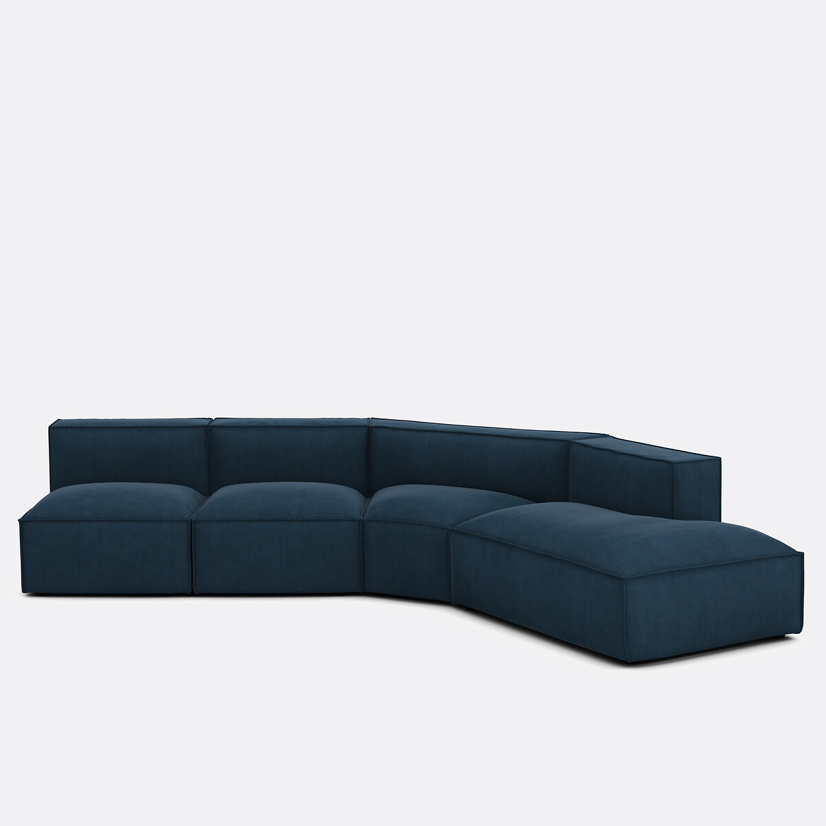 Τετραθέσιος καναπές δεξιάς γωνίας από βελούδο κοτλέ Μ369xΠ419xΥ284cm