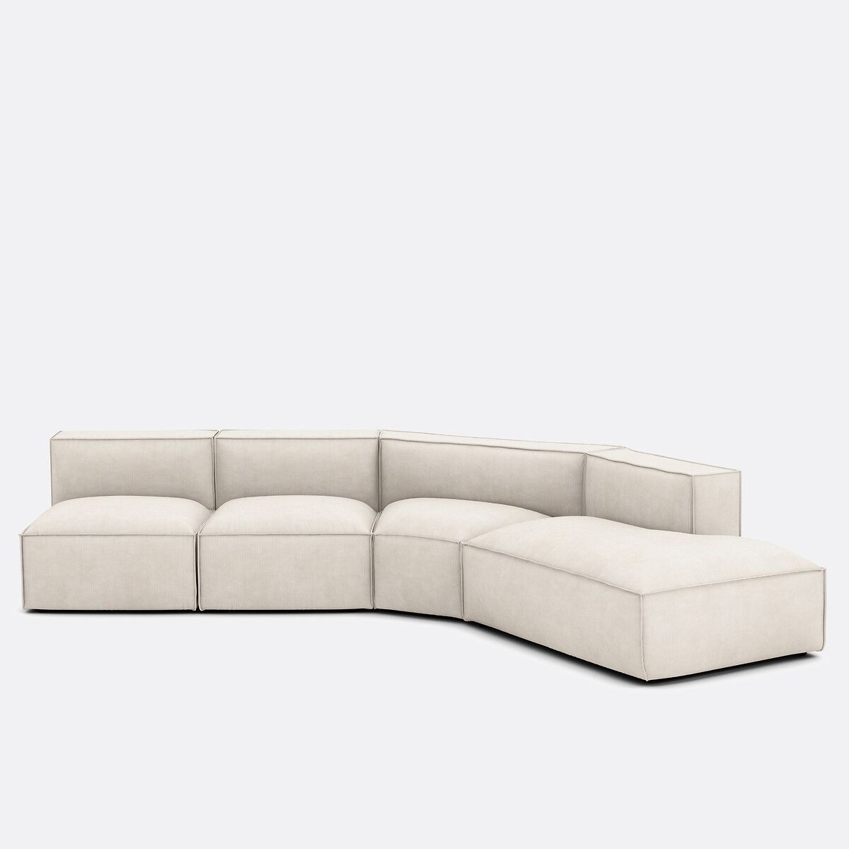 Τετραθέσιος καναπές δεξιάς γωνίας από βελούδο κοτλέ Μ369xΠ419xΥ284cm