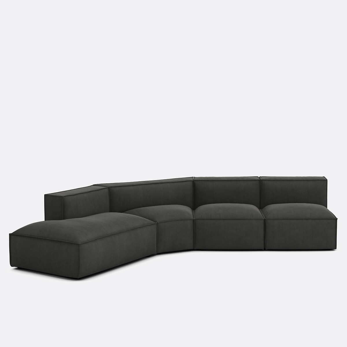 Καναπές 4 κομματιών αριστερής γωνίας από βελούδο κοτλέ Μ369xΠ419xΥ284cm