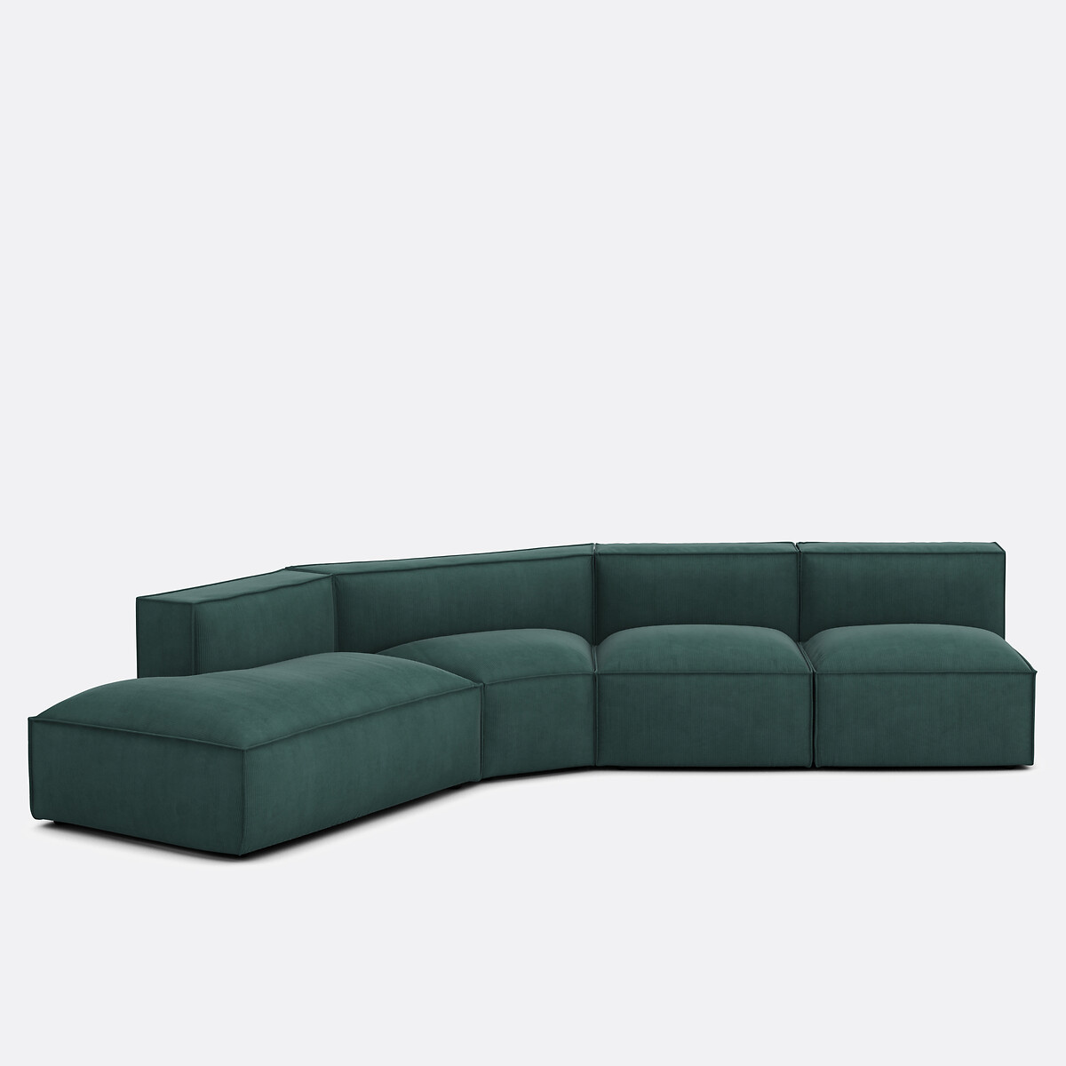 Καναπές 4 κομματιών αριστερής γωνίας από βελούδο κοτλέ, Seven