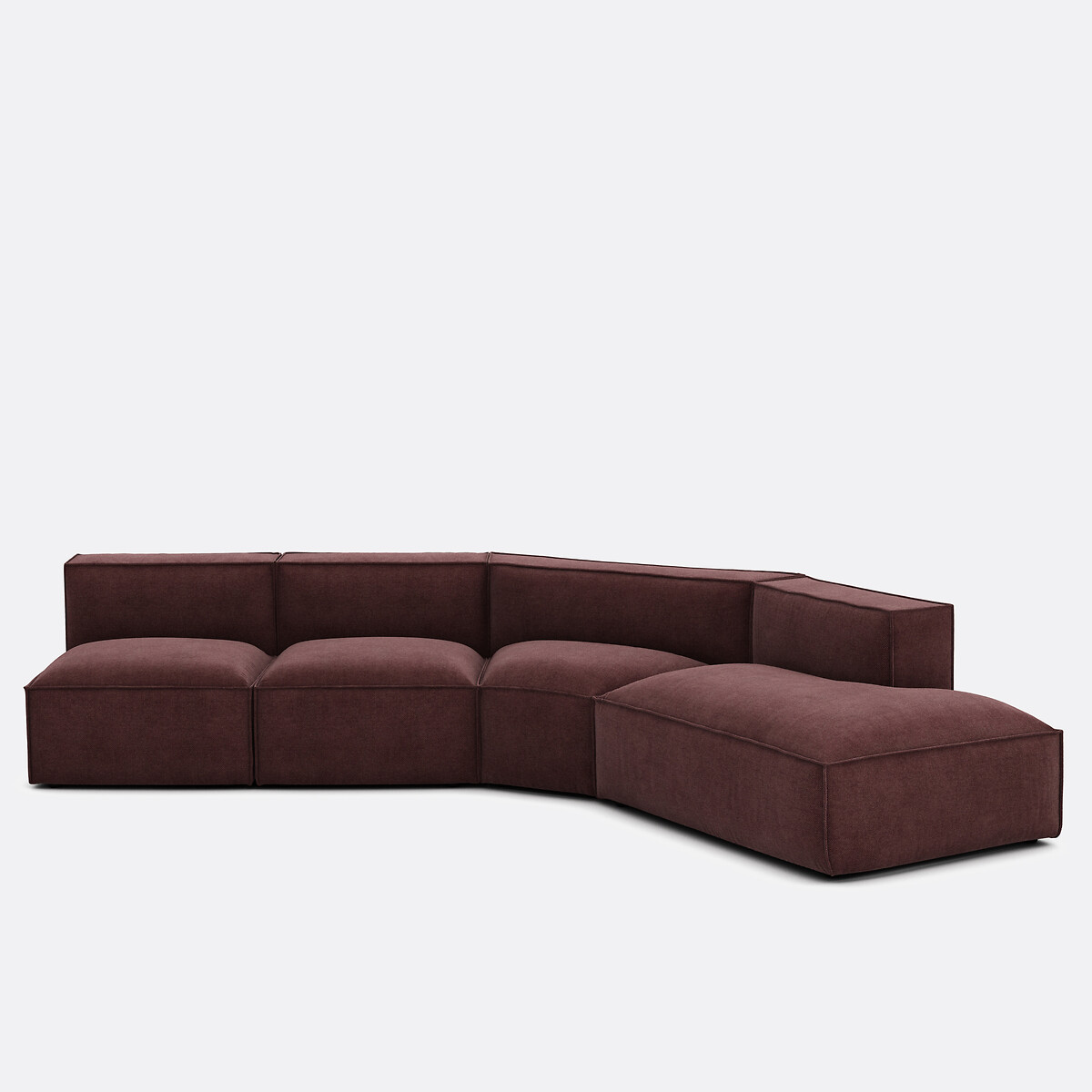 Τετραθέσιος καναπές δεξιάς γωνίας με ταπετσαρία ανάγλυφης ύφανσης Seven Μ369xΠ419xΥ284cm