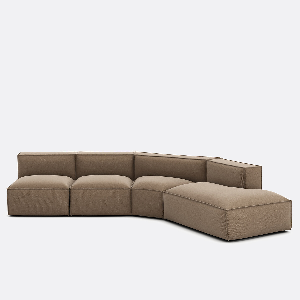 Τετραθέσιος καναπές δεξιάς γωνίας με ταπετσαρία ανάγλυφης ύφανσης Seven Μ369xΠ419xΥ284cm