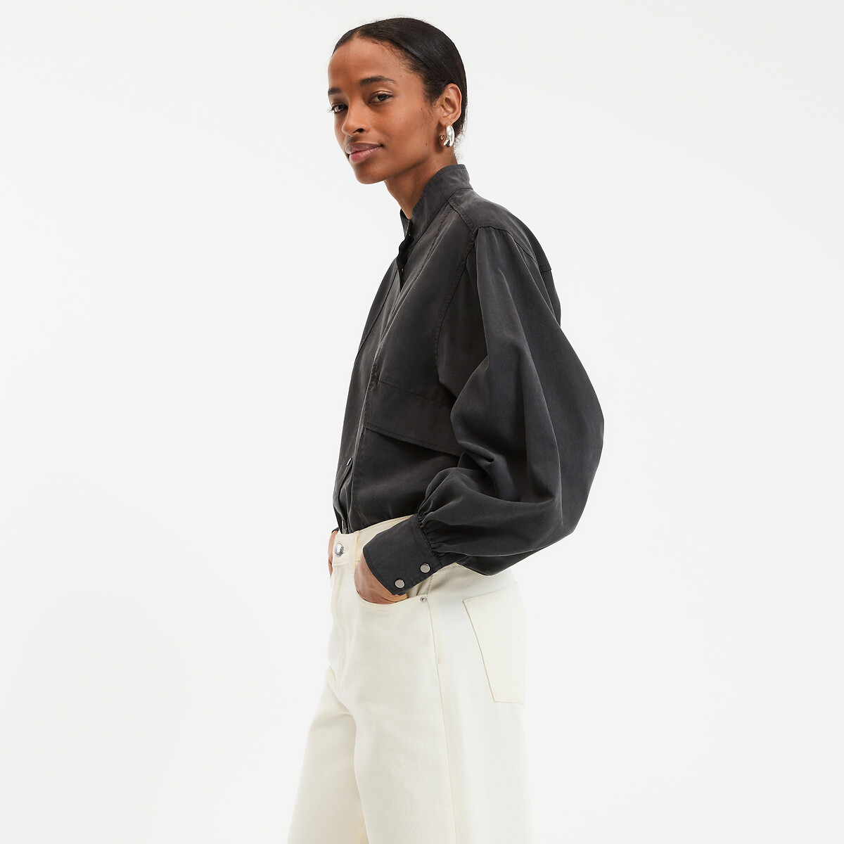 La Redoute Collections Πουκάμισο με ψηλό λαιμό