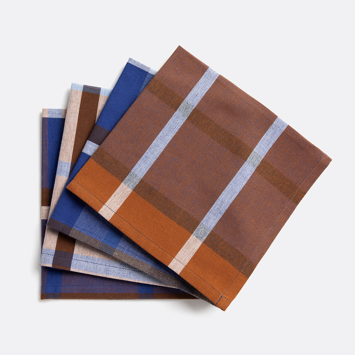 Σετ 4 πετσέτες φαγητού με καρό σχέδιο από βαμβάκι 45x45 cm