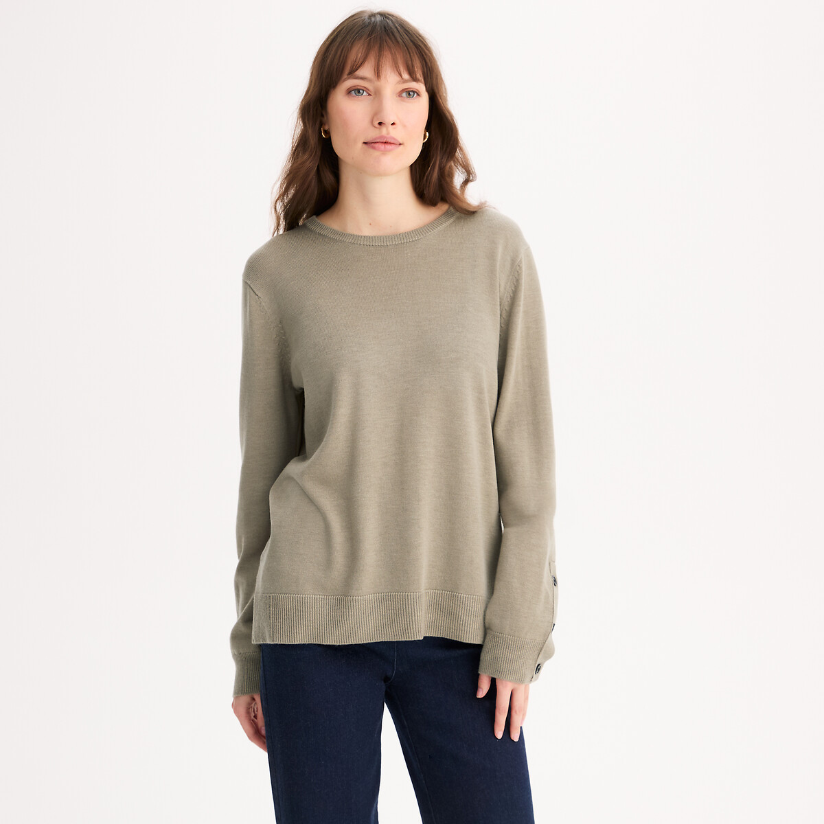 ANNE WEYBURN Πουλόβερ με στρογγυλή λαιμόκοψη από λεπτή