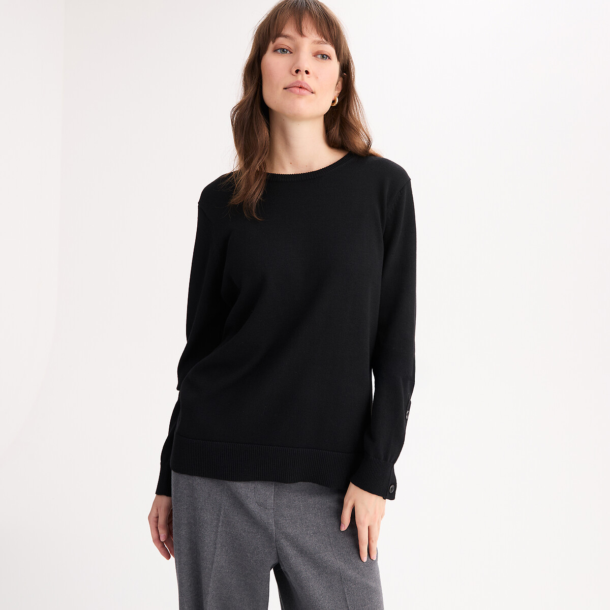 Anne Weyburn Πουλόβερ με στρογγυλή λαιμόκοψη από λεπτή