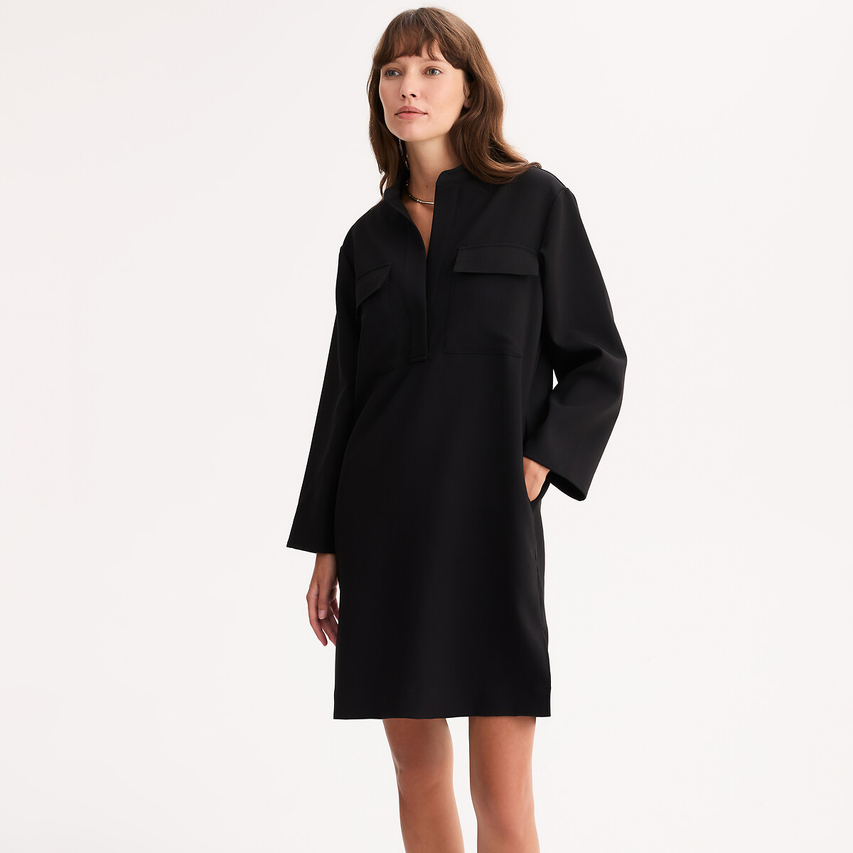 ANNE WEYBURN Ίσιο κοντό φόρεμα από ελαστική πολυβισκόζη