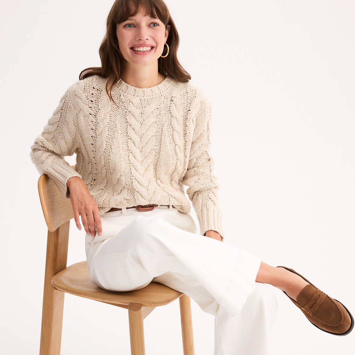 ANNE WEYBURN Πουλόβερ με χοντρή πλέξη και πλεξούδες