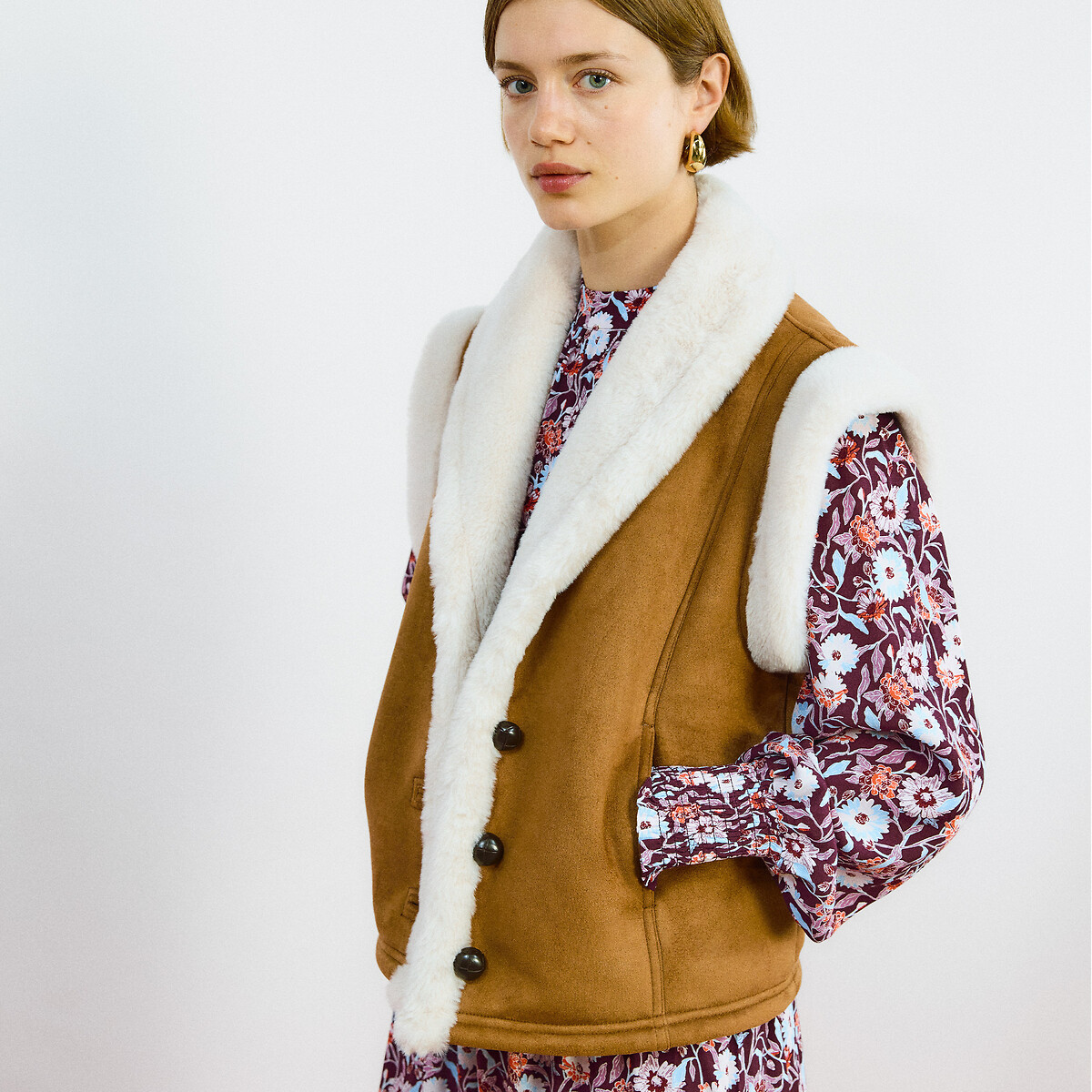 La Redoute Collections Κοντό μπουφάν με κουμπιά