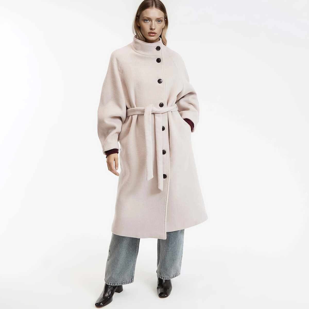 La Redoute Collections Μακρύ παλτό με κουμπιά