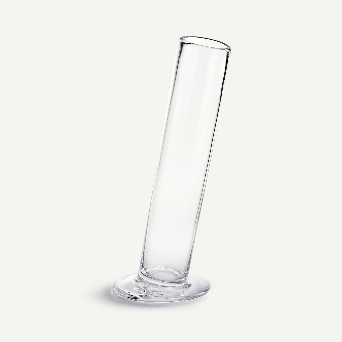 Κυλινδρικό κεκλιμένο γυάλινο βάζο Υ31cm
