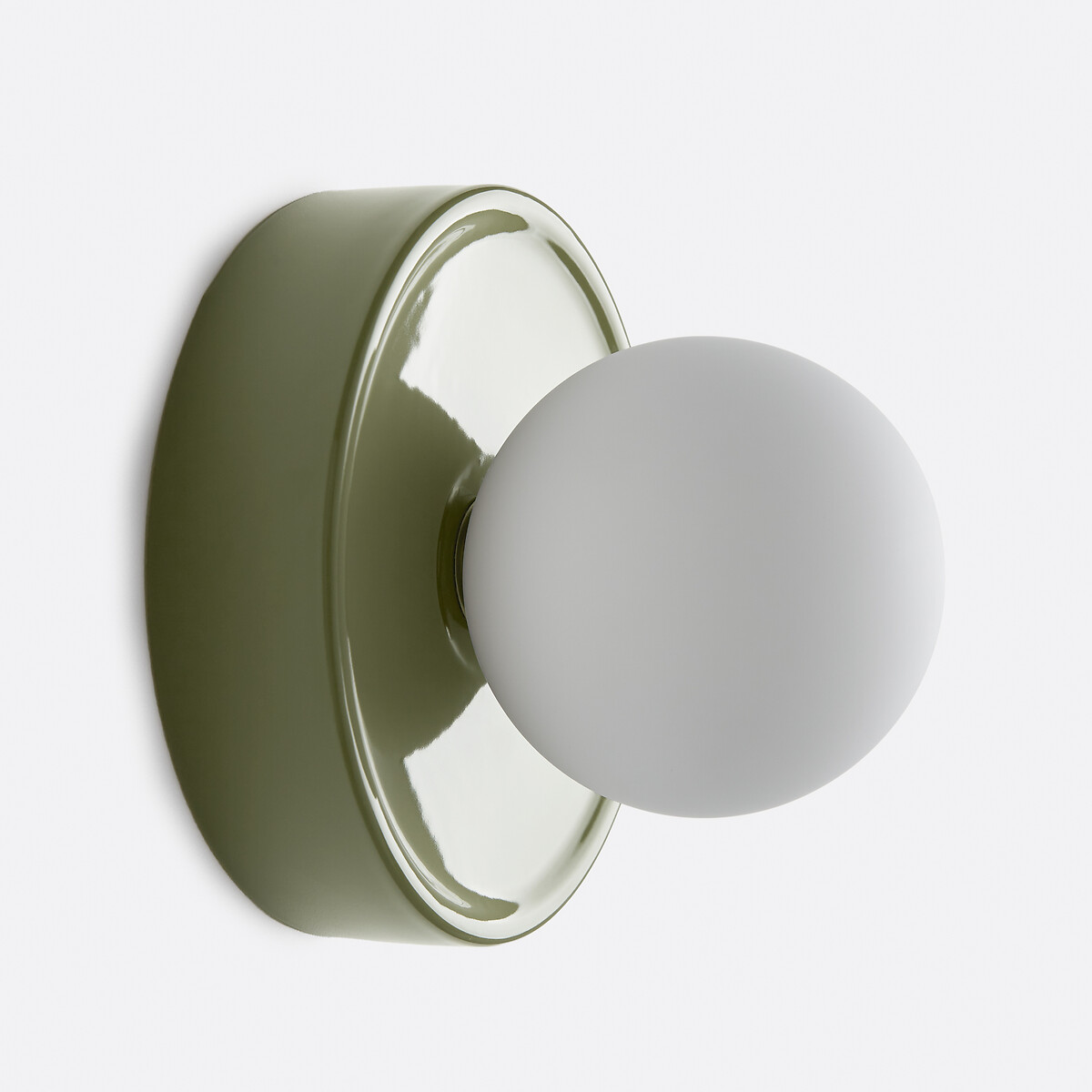 Στρογγυλό φωτιστικό τοίχου από κεραμικό και οπαλίνα