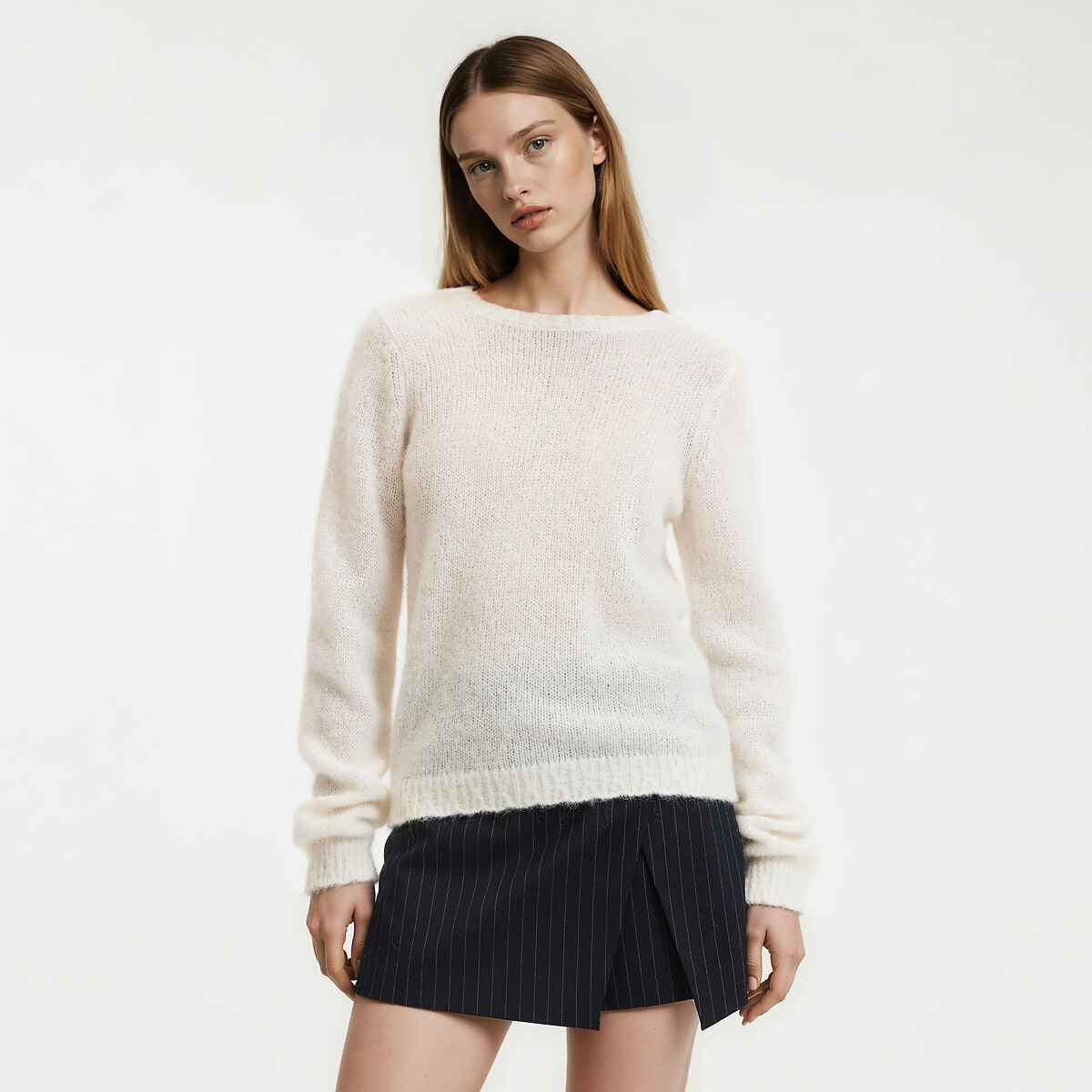 Πουλόβερ από μείγμα μαλλιού και αλπακά με ανοιχτή πλάτη