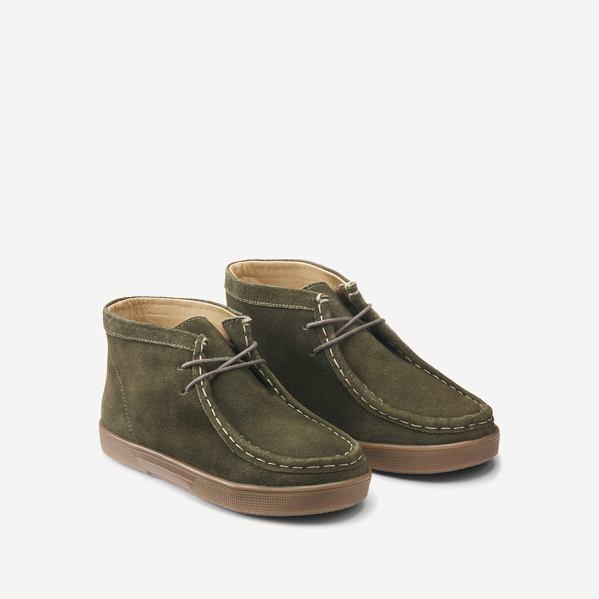 La Redoute Collections Δερμάτινα μποτάκια με κορδόνια