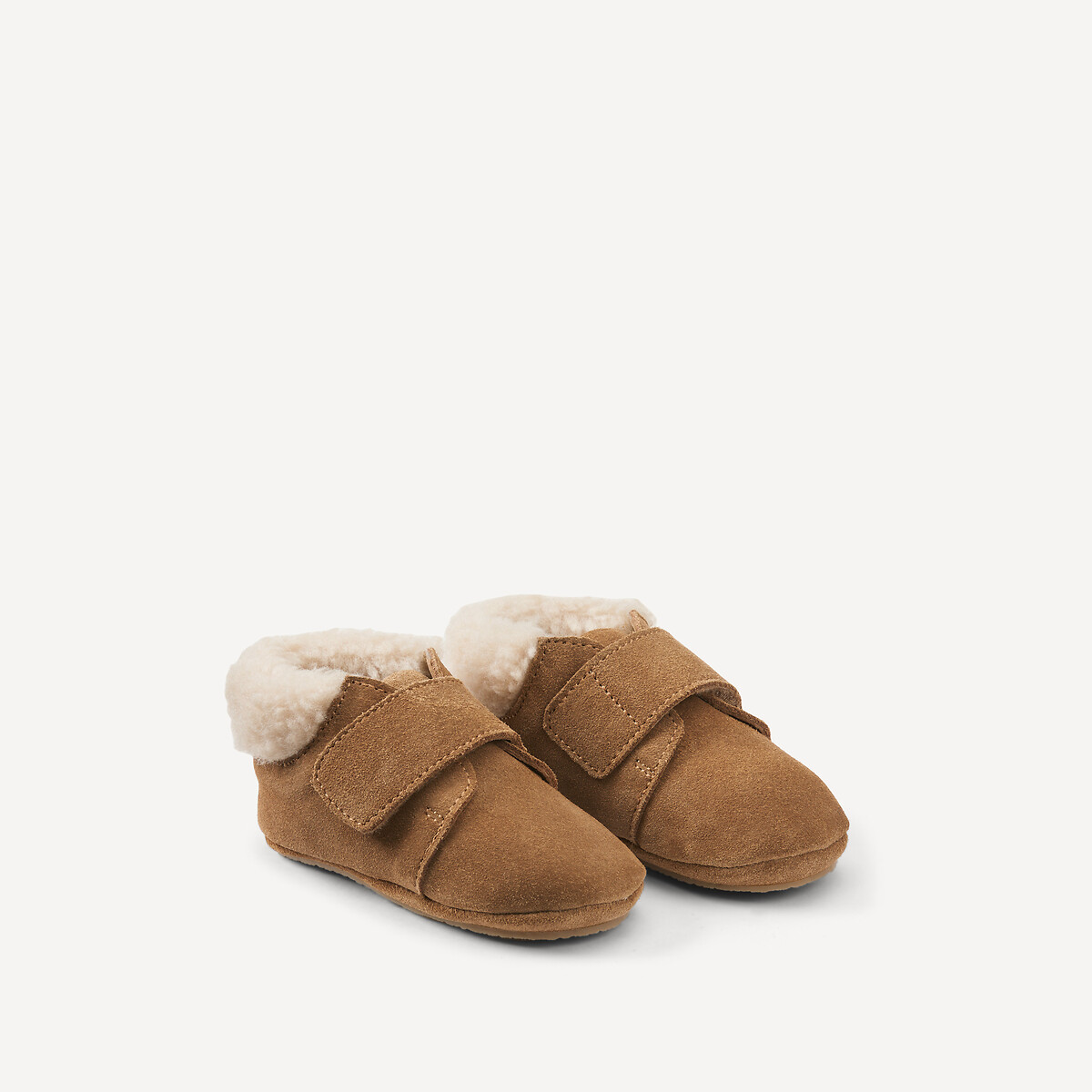 La Redoute Collections Παντόφλες από σουέντ δέρμα με sherpa