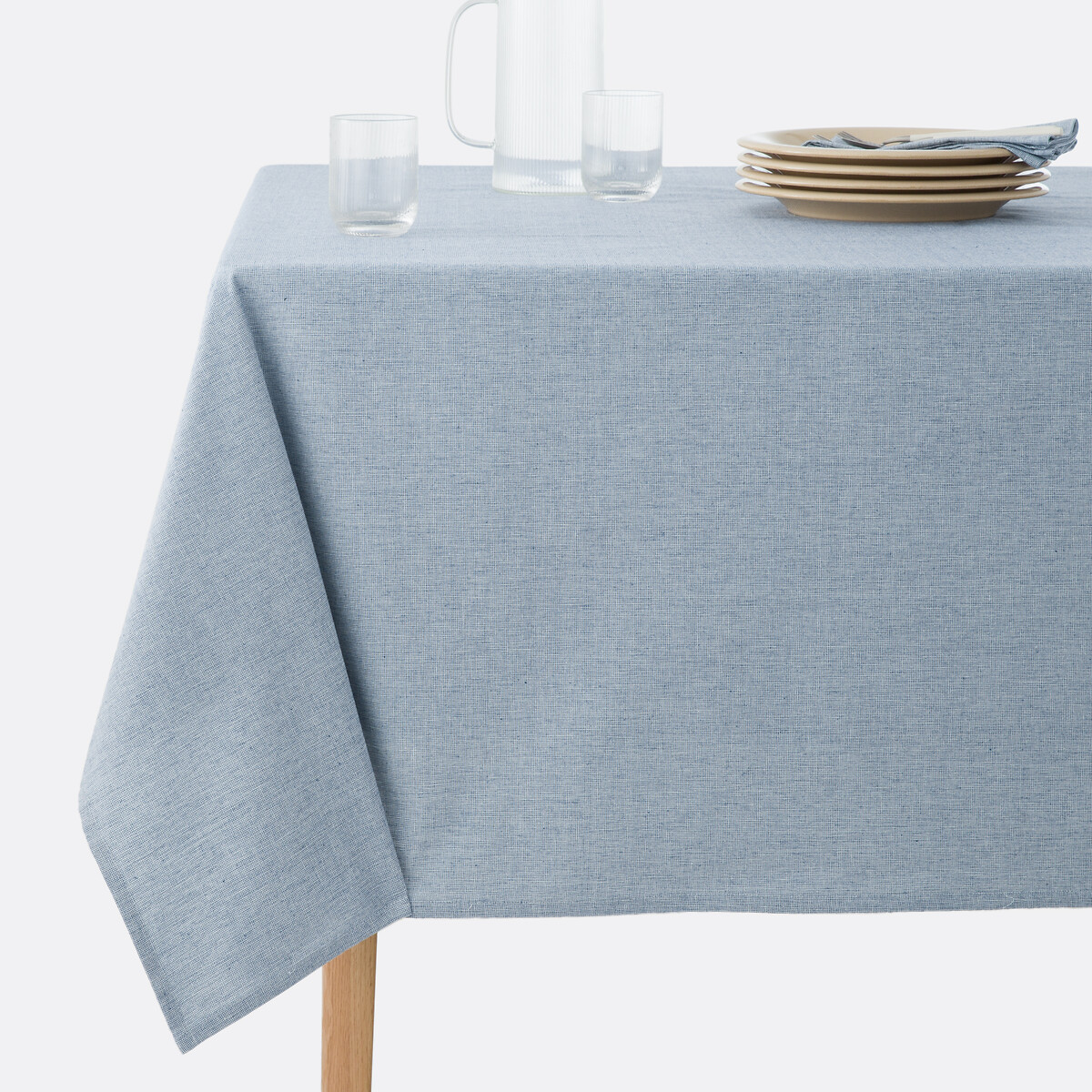 Τραπεζομάντηλο από βαμβάκι με υφαντή βαφή 150x150 cm