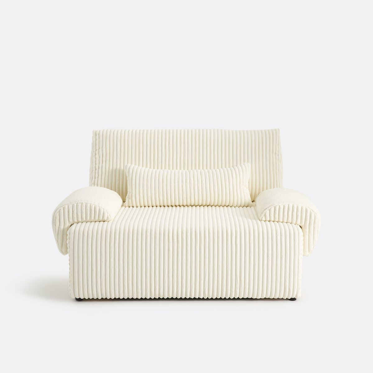 Διθέσιος καναπές-κρεβάτι με ταπετσαρία από βελούδο κοτλέ Μ130xΠ138xΥ100cm