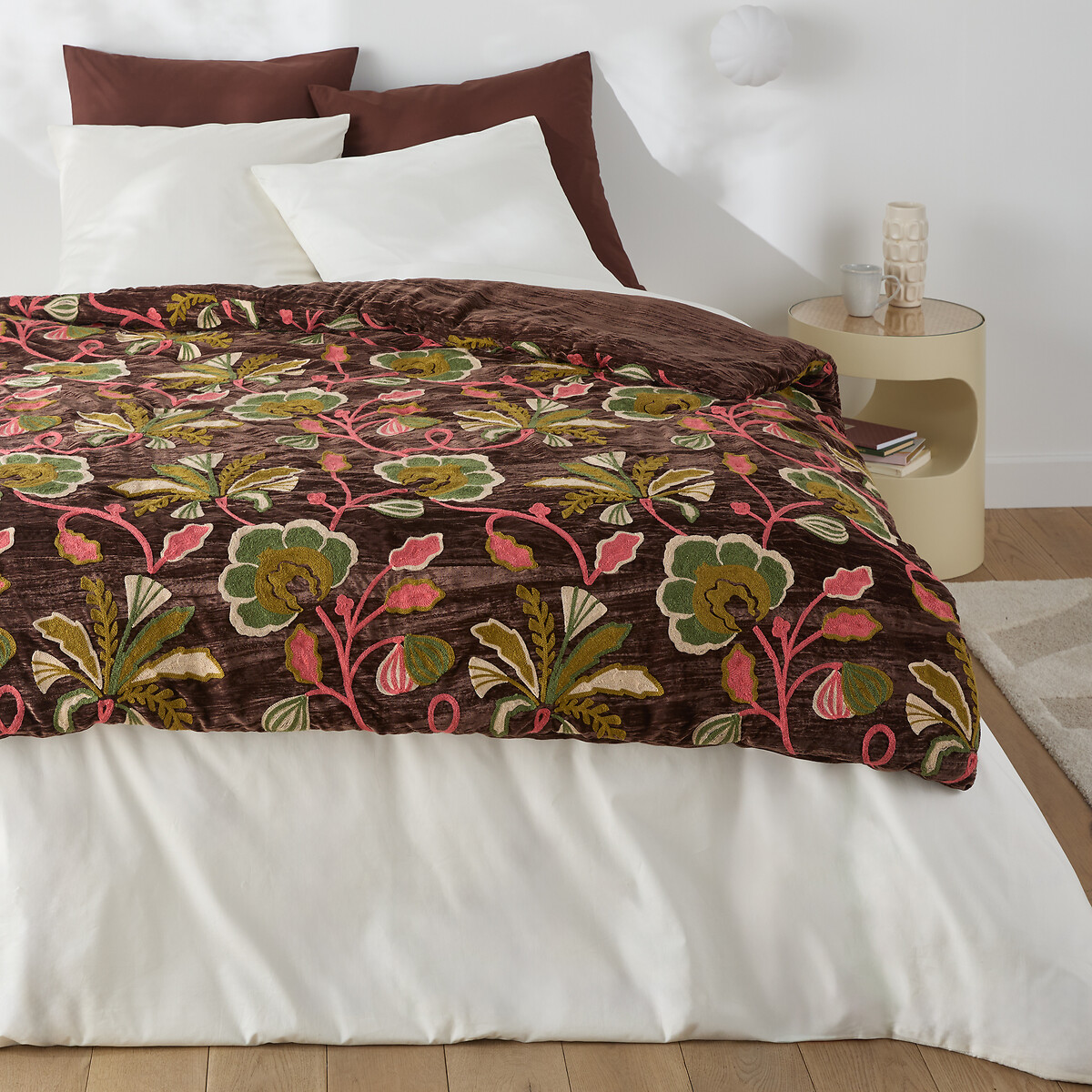 La Redoute Interieurs Κάλυμμα κρεβατιού με κεντημένα σχέδια από βελούδο 90x190 cm