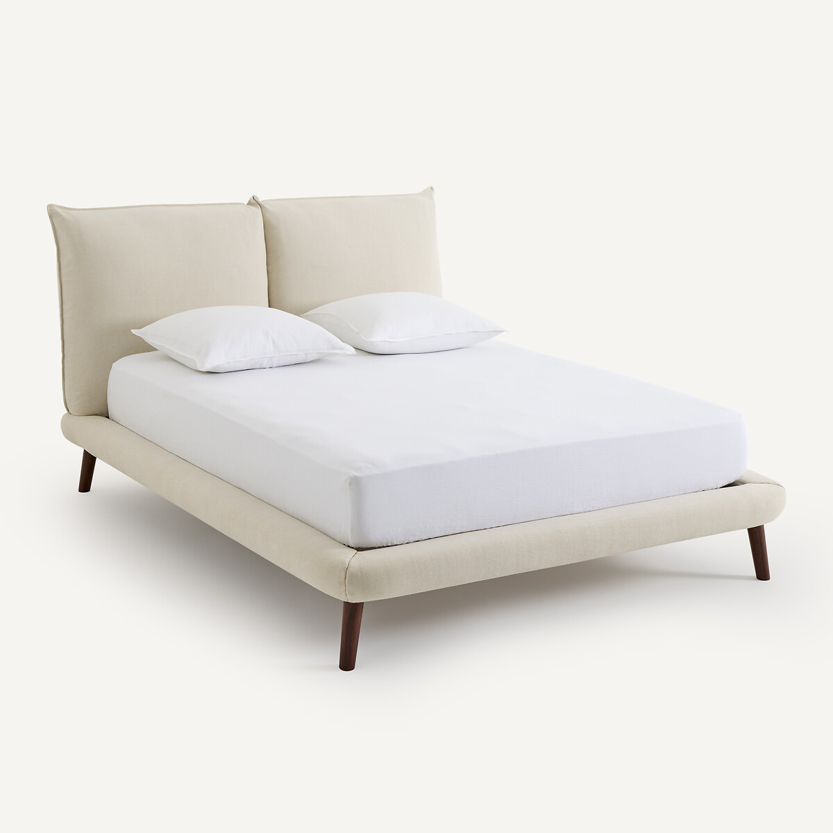 Διπλό κρεβάτι από βαμβάκι λινό Μ177xΠ230xΥ106cm