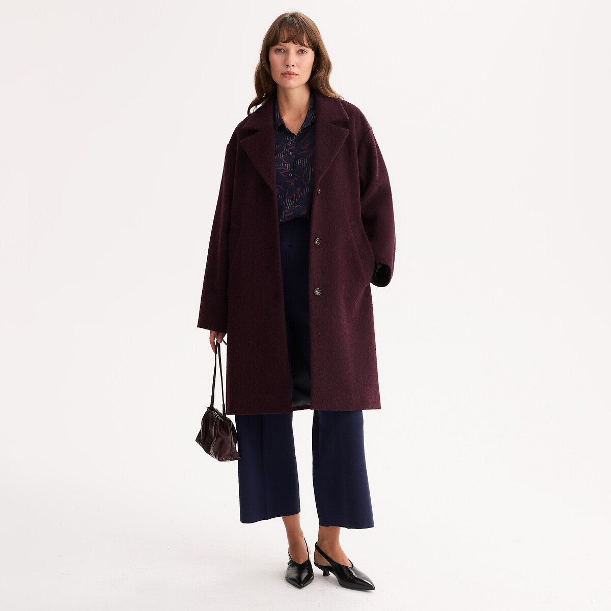 Anne Weyburn Μακρύ παλτό από μείγμα μαλλιού