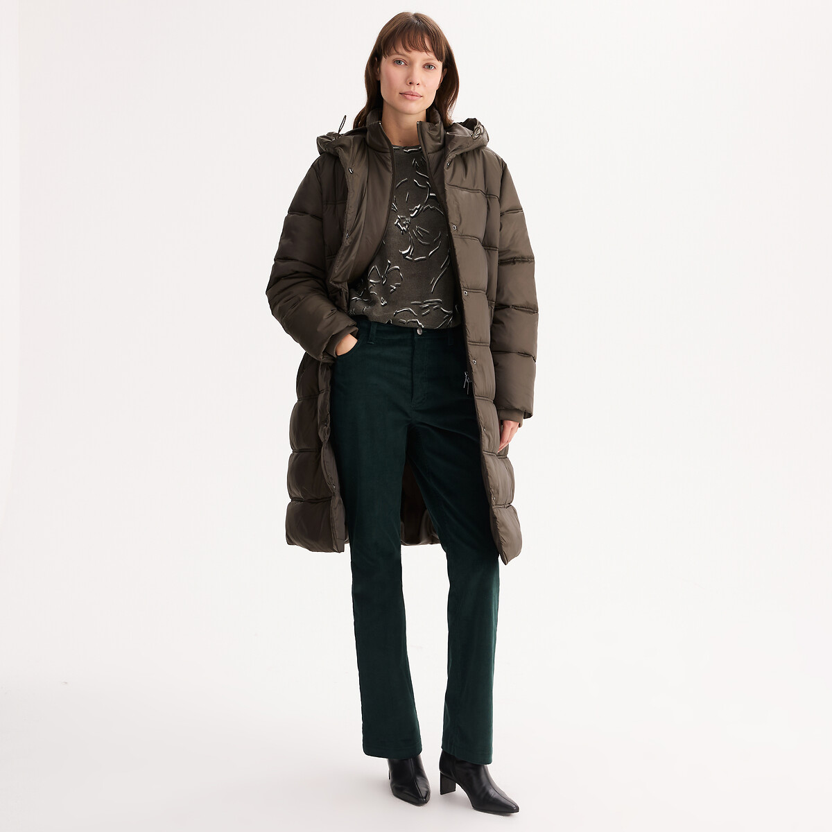 ANNE WEYBURN Μακρύ μπουφάν με κουκούλα και φερμουάρ