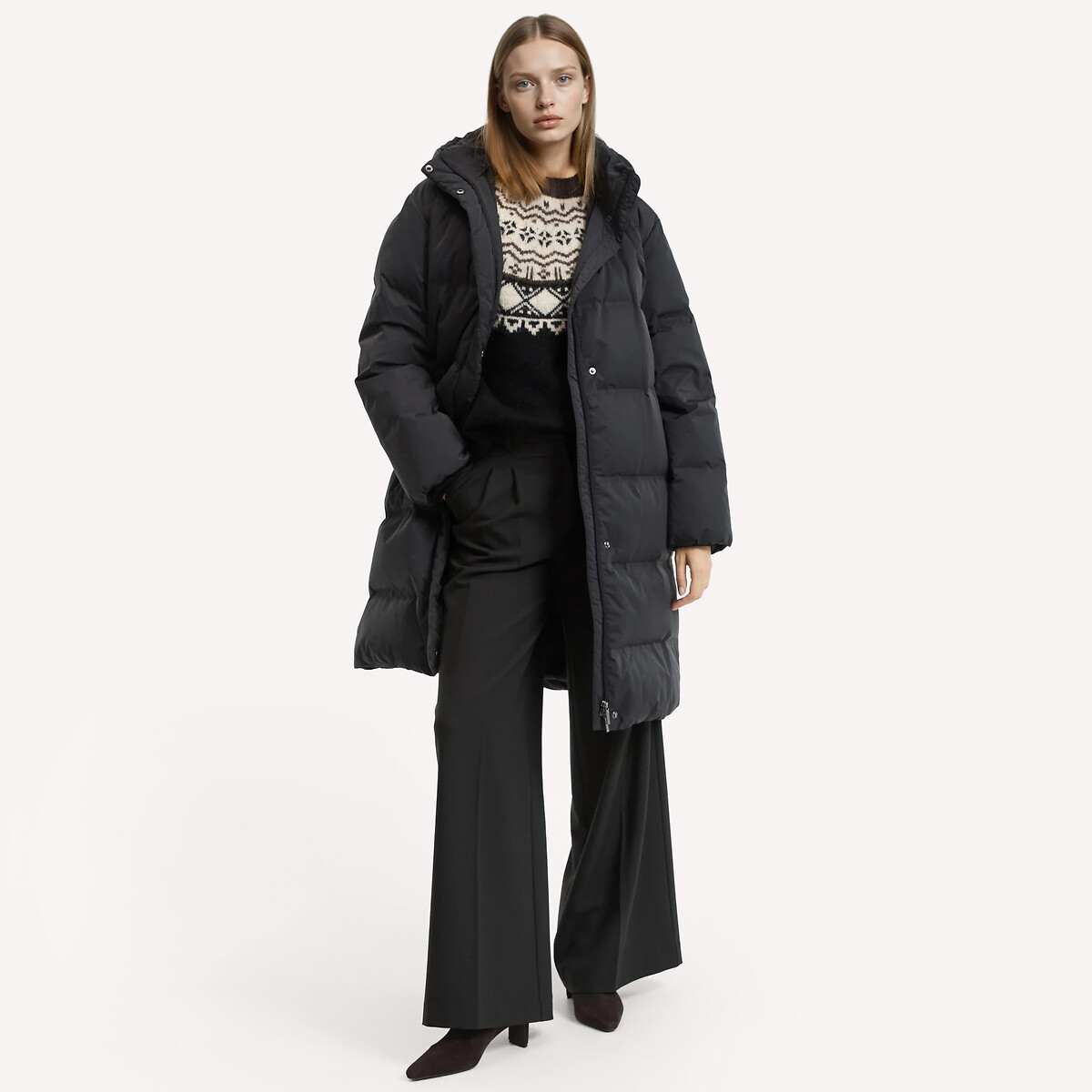 ANNE WEYBURN Μακρύ καπιτονέ μπουφάν με κουκούλα