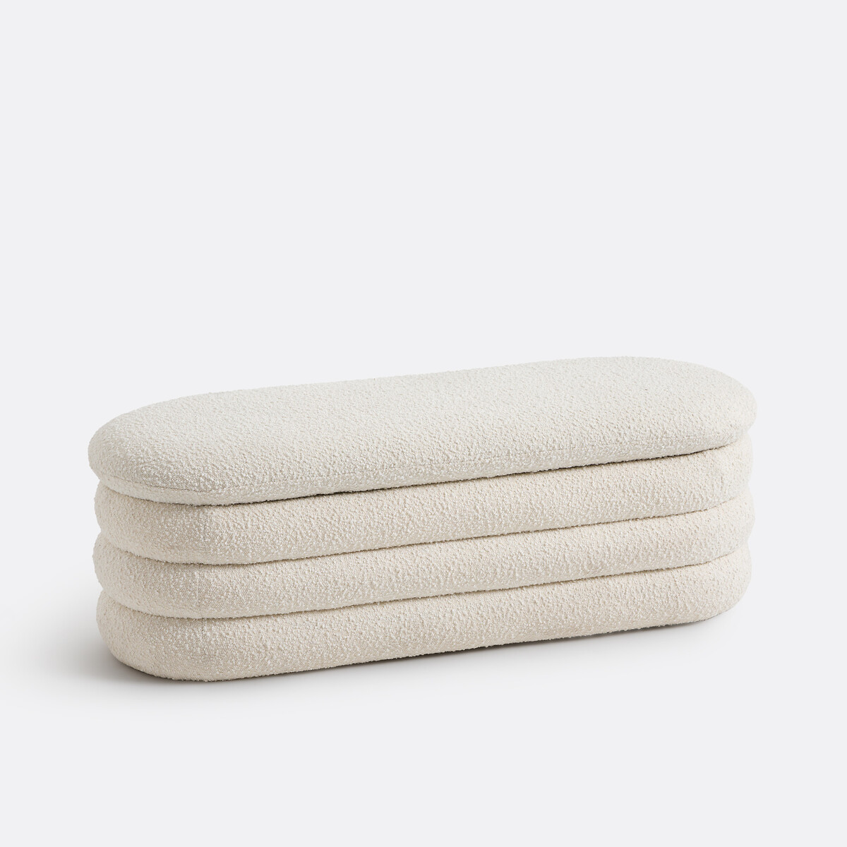 Πάγκος κρεβατιού μπαούλο με υφή bouclette Μ43xΠ120xΥ41cm