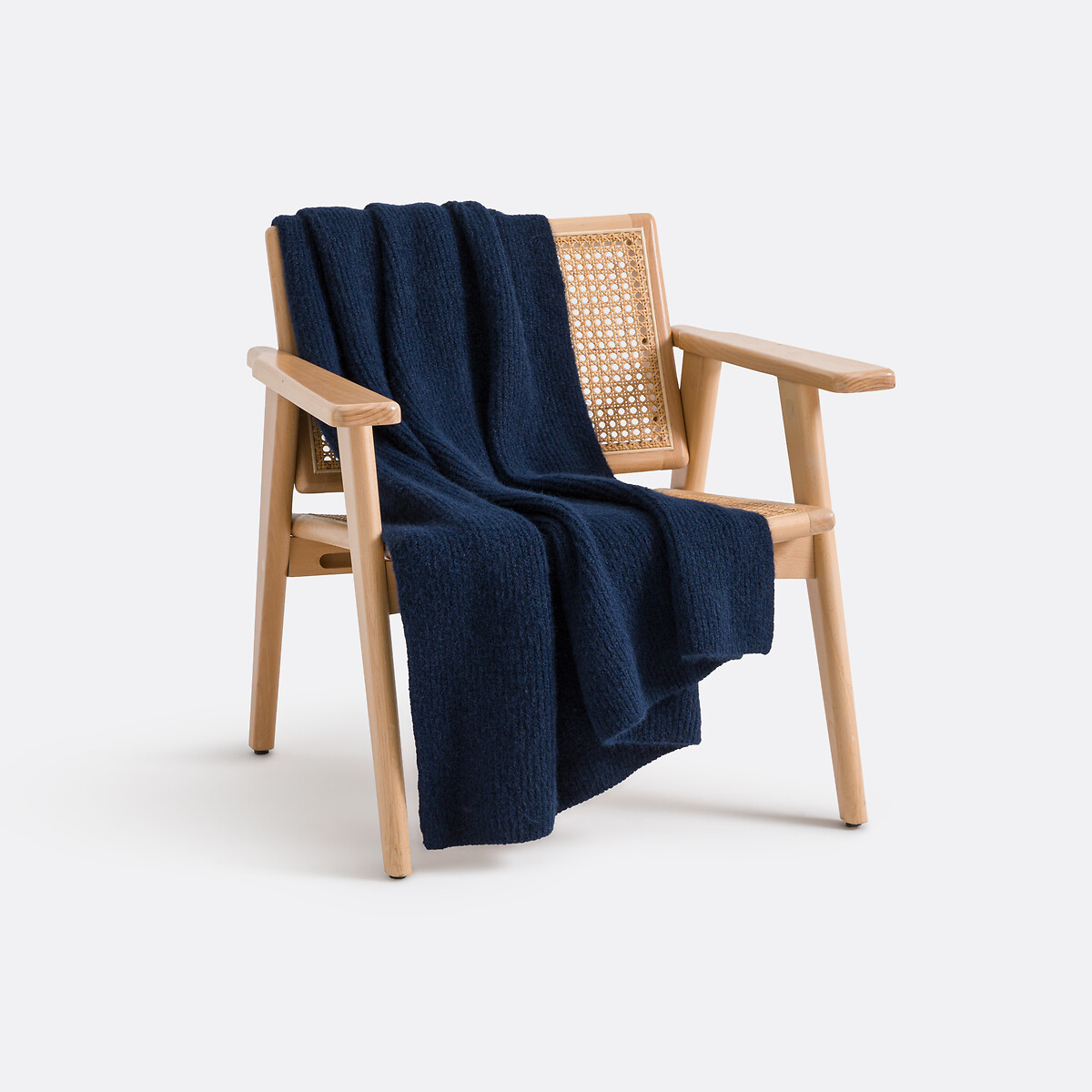 Κουβέρτα πλεκτή με ραβδωτό σχέδιο 130x170 cm