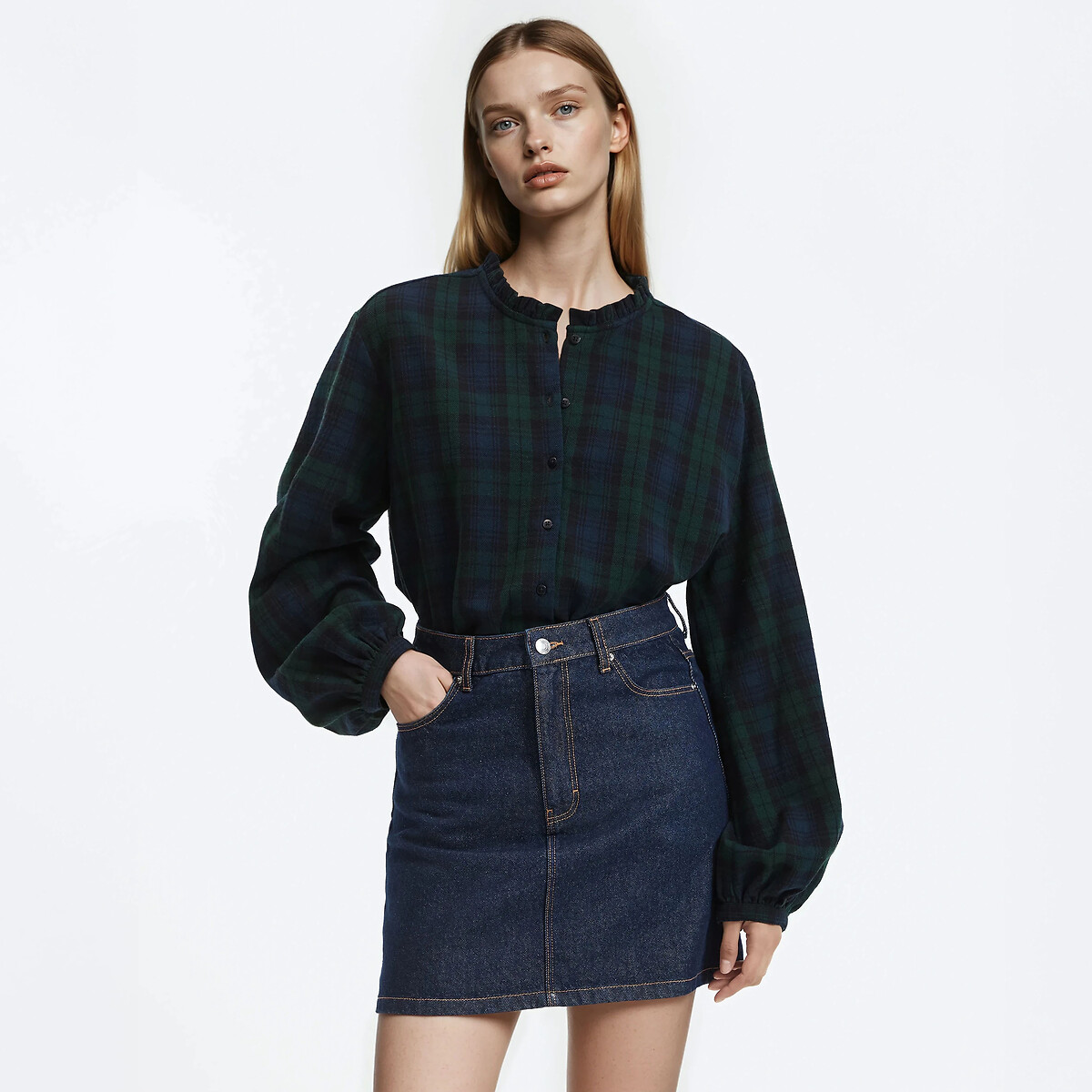 Καρό πουκάμισο με βικτωριανό γιακά