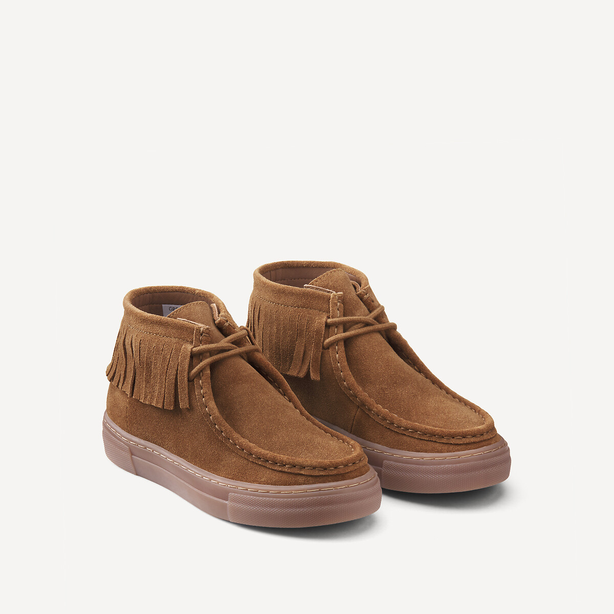 La Redoute Collections Μποτίνια από δέρμα με κρόσσια και κορδόνια