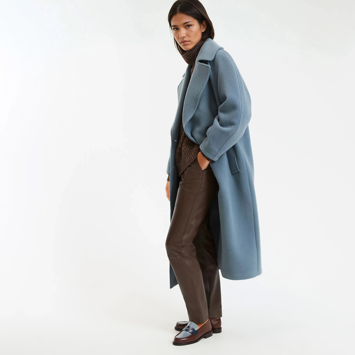 La Redoute Collections Μακρύ παλτό με ασύμμετρο κλείσιμο