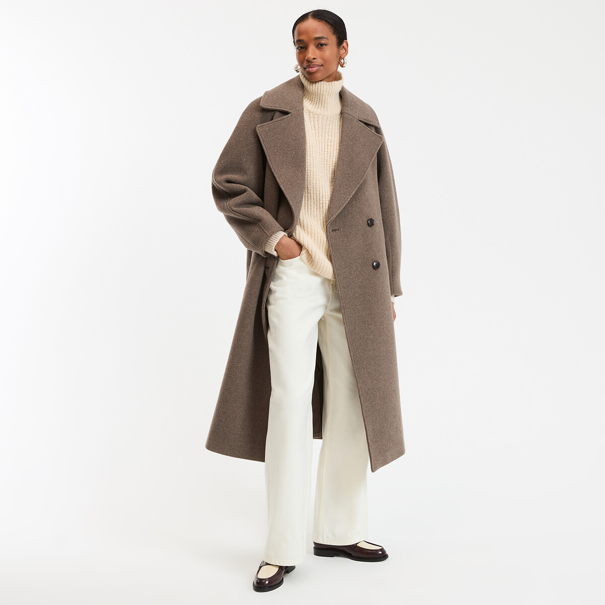 La Redoute Collections Μακρύ παλτό με ασύμμετρο κλείσιμο