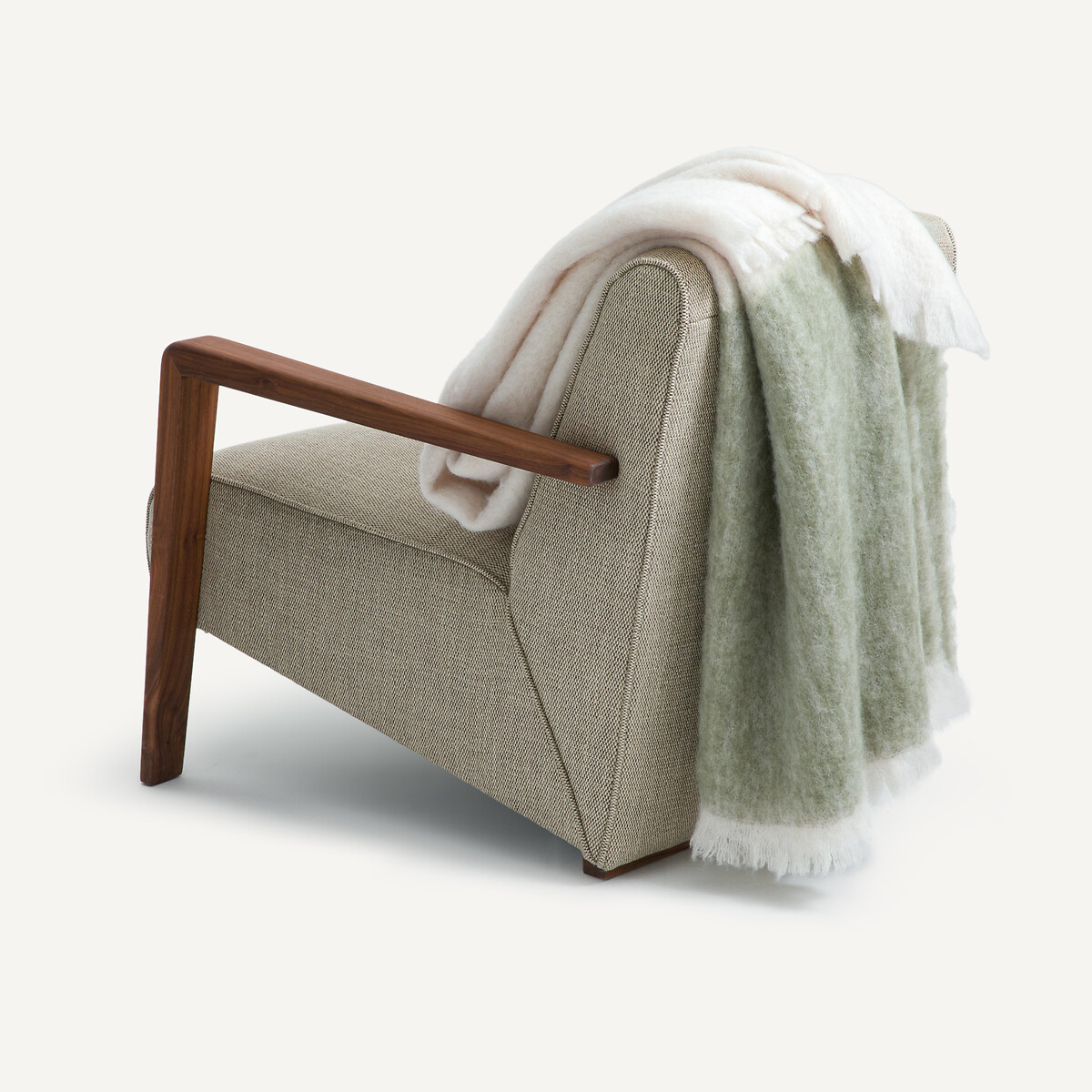 Δίχρωμο ριχτάρι από μαλλί και πολυαμίδιο 130x180cm