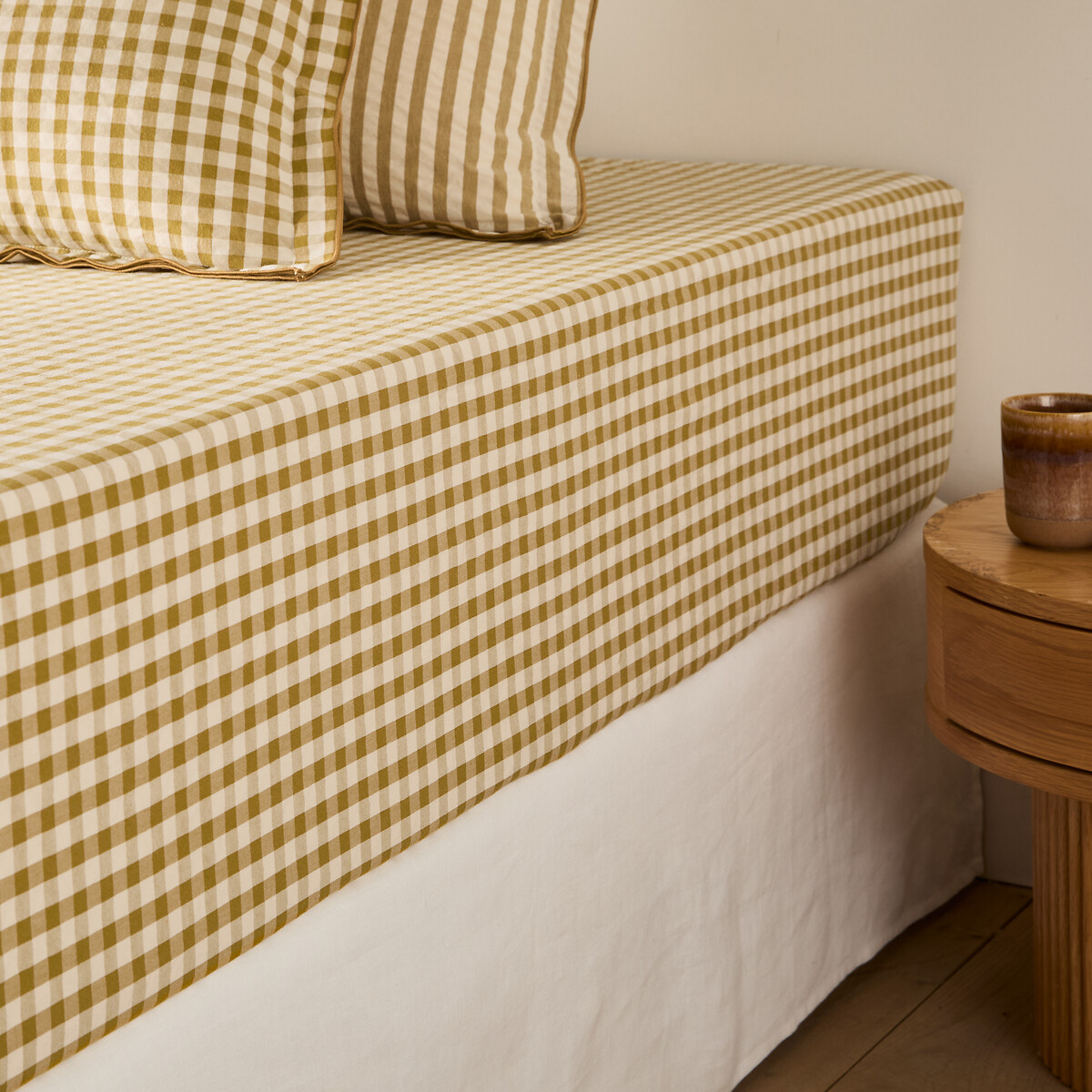 Σεντόνι με λάστιχο από βαμβακερό seersucker 90x190 cm