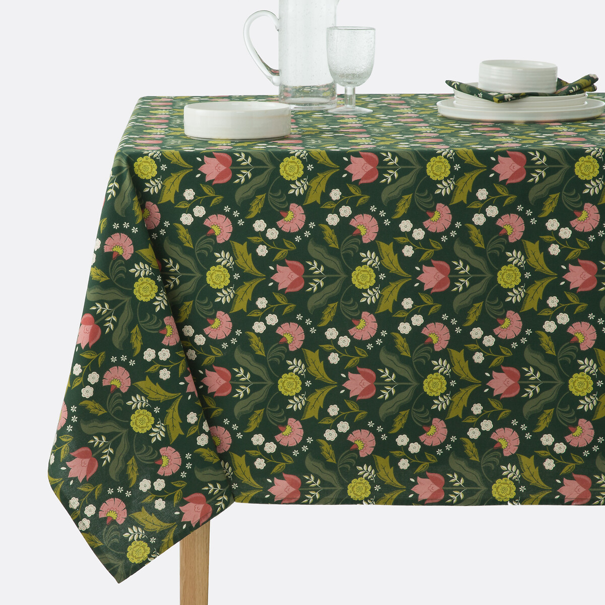 Τραπεζομάντηλο με εκτύπωση από προπλυμένο βαμβάκι 150x150 cm