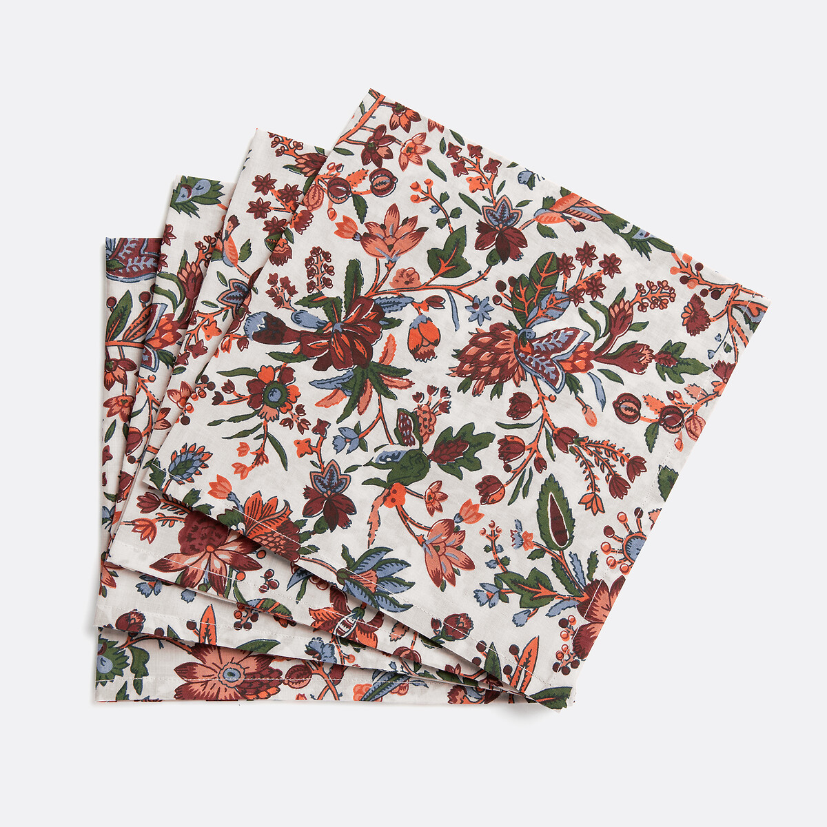 Σετ 4 υφασμάτινες πετσέτες τραπεζιού από πλυμένο βαμβάκι με σχέδιο 45x45 cm