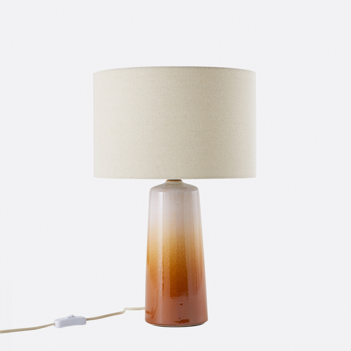 Επιτραπέζιο φωτιστικό από κεραμικό και λινό Μ32xΠ32xΥ47cm