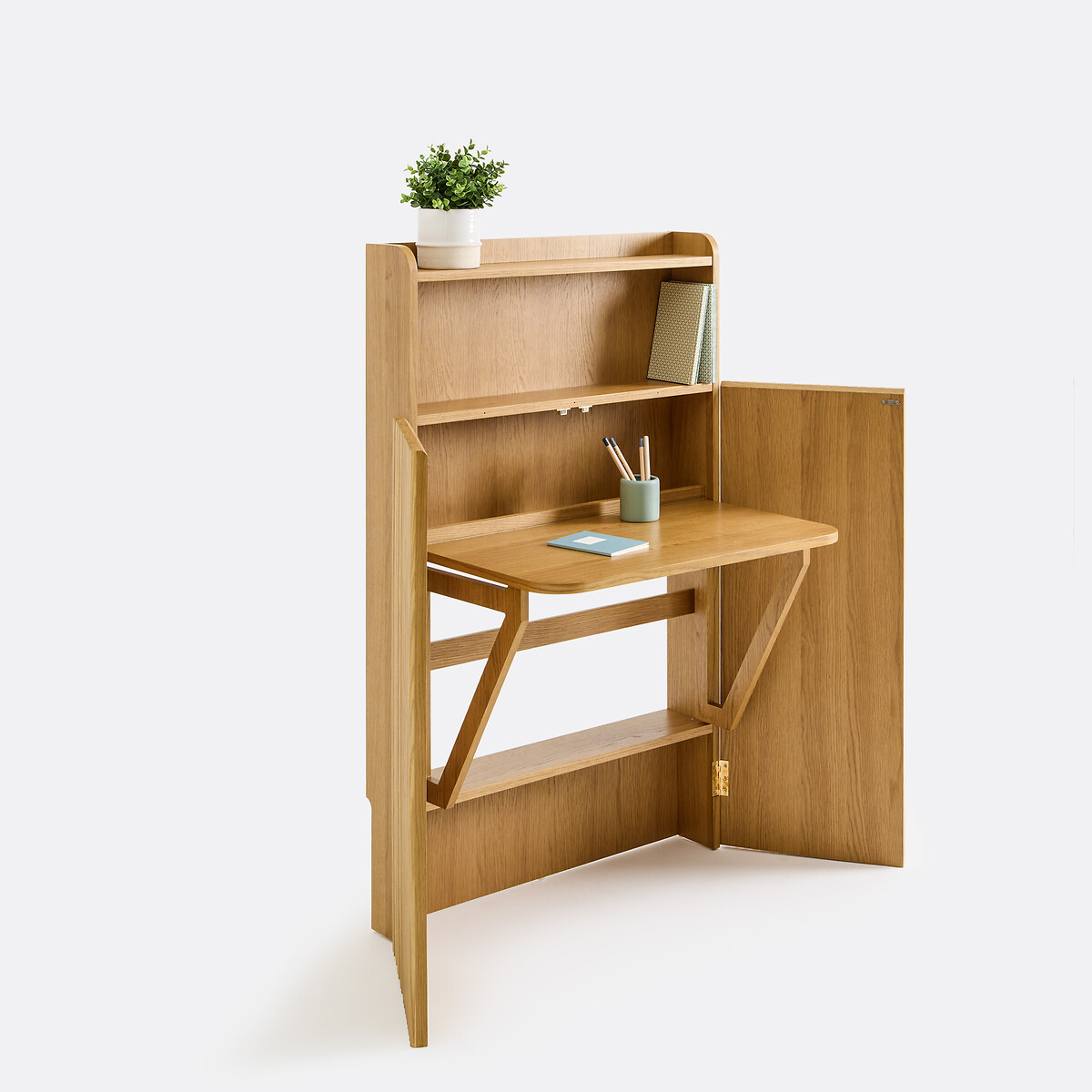 La Redoute Interieurs Γραφείο με ράφι Μ132xΠ80xΥ18cm