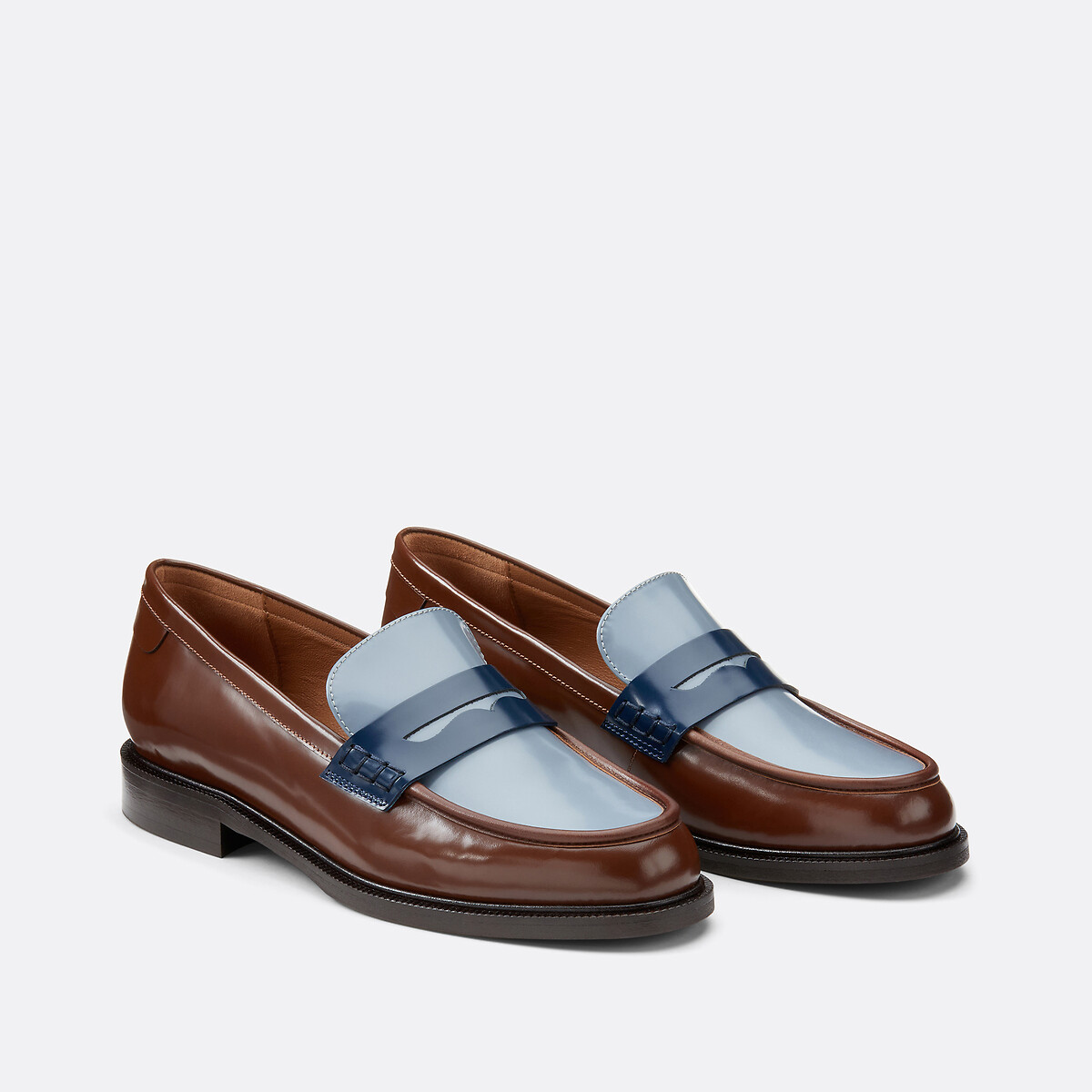 La Redoute Collections Τρίχρωμα Δερμάτινα Μοκασίνια