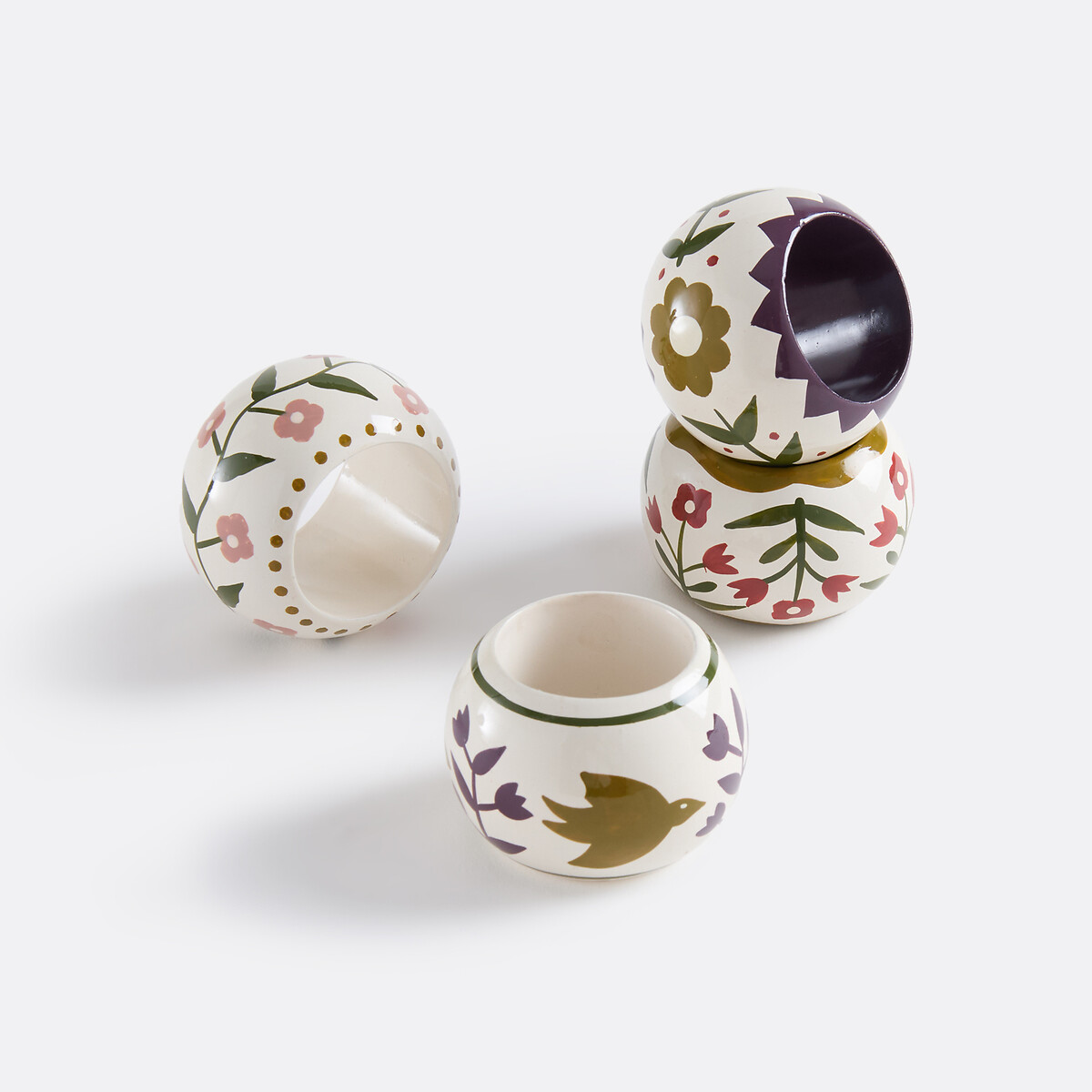 Σετ 4 δαχτυλίδια για πετσέτες από ξύλο μάνγκο