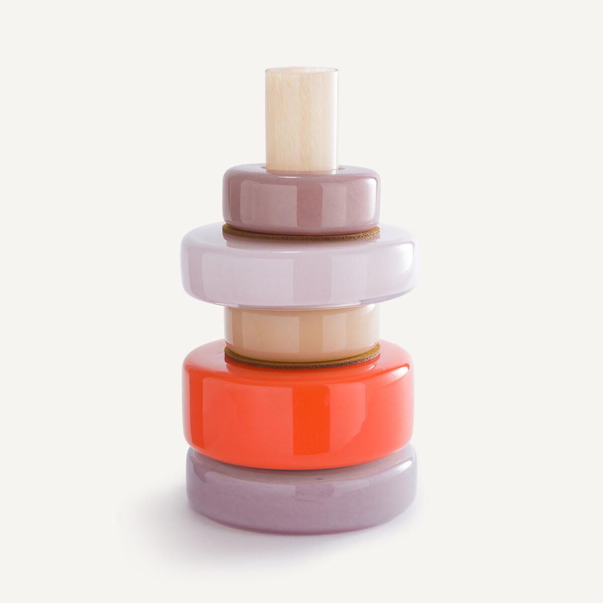 Jaoma Βάζο με 5 δαχτυλίδια από φυσητό γυαλί, ύψος 32 εκ., Maveo πολυχρωμο ...