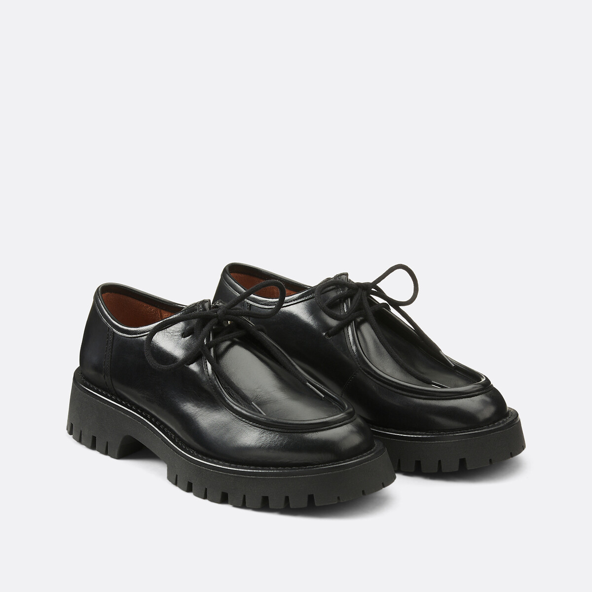 La Redoute Collections Δερμάτινα παπούτσια Brogues με τρακτερωτή σόλα