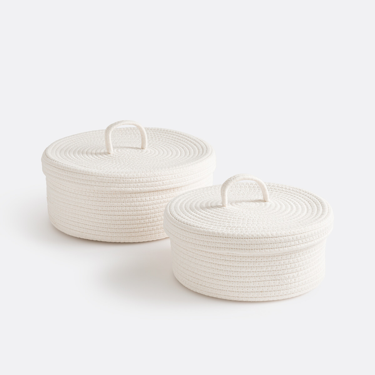 Σετ 2 καλαθιών από βαμβάκι με καπάκι
